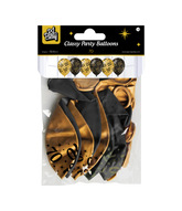 Ballonnen 70 Jaar Goud Zwart 30cm 6st